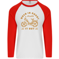 In Doubt Moped Biker Motorcycle Scooter Mens L/S Baseball T-Shirt White/Red