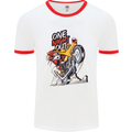 Biker Santa One Night Out Christmas Motorcycle Mens Ringer T-Shirt White/Red