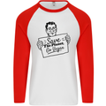 Save the Planet Go Vegan Global Warming Mens L/S Baseball T-Shirt White/Red