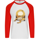 A Bearded Dragon in the Desert Sun Mens L/S Baseball T-Shirt White/Red
