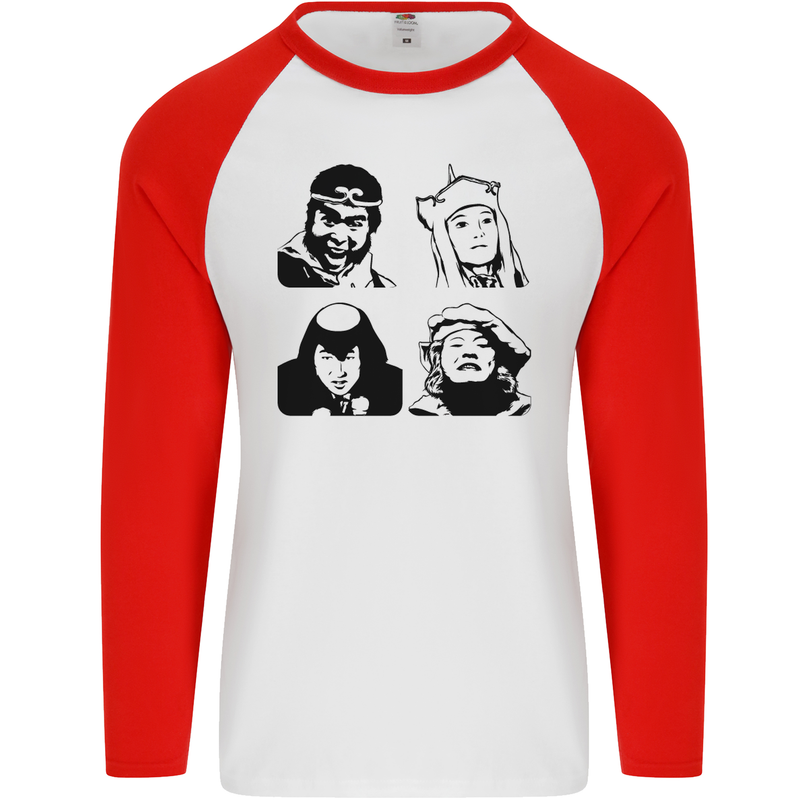 Monkey Magic Japanese Fantasy MMA Mens L/S Baseball T-Shirt White/Red