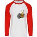 Blood Sweat Bikes & Beer Funny Motorcycle Mens L/S Baseball T-Shirt White/Red