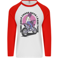 Some Girls Chase Funny Biker Motorcycle Mens L/S Baseball T-Shirt White/Red