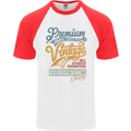 Aged to Perfection 66th Birthday 1957 Mens S/S Baseball T-Shirt White/Red