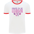 Proud to Be a Lesbian LGBT Gay Pride Awareness Mens Ringer T-Shirt White/Red