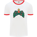 Christmas Tree Video Game Controller Joypad Xmas Mens Ringer T-Shirt White/Red