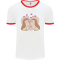 Hedgehog Love Valentines Day Mens Ringer T-Shirt White/Red