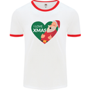 I Love Xmas Santa Claus Christmas Mens Ringer T-Shirt White/Red