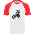 Motocross Girl Motocross MotoX Dirt Bike Female Mens S/S Baseball T-Shirt White/Red