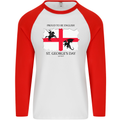 Proud to Be English St Georges Day Flag Mens L/S Baseball T-Shirt White/Red