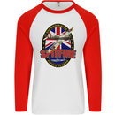 Supermarine Spitfire Flying Legend Mens L/S Baseball T-Shirt White/Red