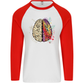 Science vs Artistic Brain Art IQ Physics Mens L/S Baseball T-Shirt White/Red