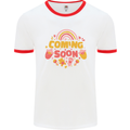 Coming Soon New Baby Pregnancy Pregnant Mens Ringer T-Shirt White/Red