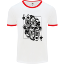 Sniper Card Military Army Special Forces Mens Ringer T-Shirt White/Red