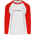 Planets Game Astronomy Space Funny Universe Mens L/S Baseball T-Shirt White/Red