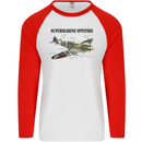 Supermarine Spitfire Infopic Mens L/S Baseball T-Shirt White/Red