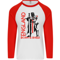 Born & Bred England St Georges Day Mens L/S Baseball T-Shirt White/Red