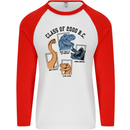 Class of 2000 BC Funny Dinosaur T-Rex Mens L/S Baseball T-Shirt White/Red