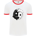 Yin Yang Axolotl Mens Ringer T-Shirt White/Red