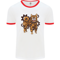 Shiba Inu Steampunk Dog Mens Ringer T-Shirt White/Red