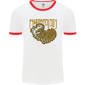 Dinosaur Fossil Paleontology Skeleton Mens Ringer T-Shirt White/Red