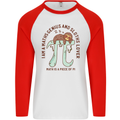 I'm a Maths Genius and Sloth Lover Funny Mens L/S Baseball T-Shirt White/Red