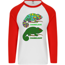Chameleoff Chameleon Funny Off On Mens L/S Baseball T-Shirt White/Red