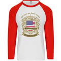 All Men Are Born Equal American America USA Mens L/S Baseball T-Shirt White/Red