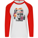 LGBT Onwards to Happiness Mens L/S Baseball T-Shirt White/Red