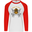 Born to Dive Octopus Scuba Diving Diver Mens L/S Baseball T-Shirt White/Red
