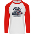 American Hot Rod Hotrod Enthusiast Car Mens L/S Baseball T-Shirt White/Red