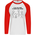 Funny Camping Sausage Mens L/S Baseball T-Shirt White/Red