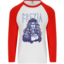 Freyja Norse Goddess Viking Valhalla Mens L/S Baseball T-Shirt White/Red