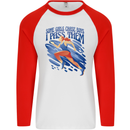 Chase Boys Running Marathon Cross Country Runner Mens L/S Baseball T-Shirt White/Red