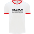 Equestrian Horse Riding Evolution Mens Ringer T-Shirt White/Red