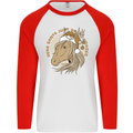 Dear Santa Funny Horse Equestrian Christmas Mens L/S Baseball T-Shirt White/Red