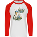 A Baseball Player Mens L/S Baseball T-Shirt White/Red