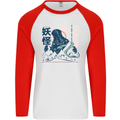 Daidarabotchi Japanese Yokai Mythology Mens L/S Baseball T-Shirt White/Red