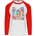A Vibrant Virgo Zodiac Star Sign Mens L/S Baseball T-Shirt White/Red