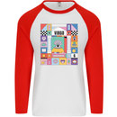 A Vibrant Virgo Zodiac Star Sign Mens L/S Baseball T-Shirt White/Red
