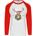 Oh Deer Its Christmas Funny Hunting Hunter Xmas Mens L/S Baseball T-Shirt White/Red