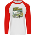 Off Road 4X4 Off Roading Four Wheel Drive Mens L/S Baseball T-Shirt White/Red