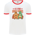 Video Games T-Rex Funny Bigfoot Dinosaur Mens Ringer T-Shirt White/Red