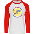 We Are Here LGBT Mens L/S Baseball T-Shirt White/Red