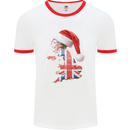Christmas Great Britain UK Union Jack Flag Xmas Mens Ringer T-Shirt White/Red