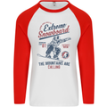 Extreme Snowboarding Snowboard Mens L/S Baseball T-Shirt White/Red