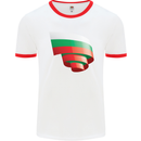 Curled Bulgaria Flag Bulgarian Day Football Mens Ringer T-Shirt White/Red