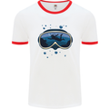 Scuba Diving Mask Diver Mens Ringer T-Shirt White/Red