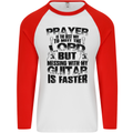 Funny Guitar Slogan Mens L/S Baseball T-Shirt White/Red