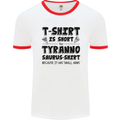 Funny Tyrannosaurus Rex Dinosaur T-Rex Mens Ringer T-Shirt White/Red
